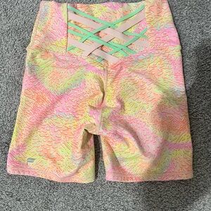 Fabletics Neon Multicolor Bike Shorts